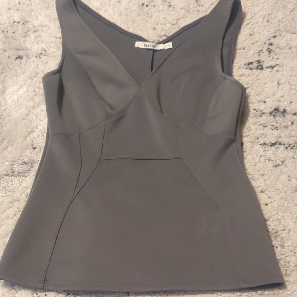 Bailey 44 Asymmetrical Gray Fitted Tank Top